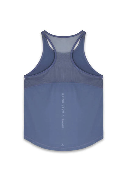 WOMENS A-GAME RELAXED RACER BACK TRAINING VEST - BLUE