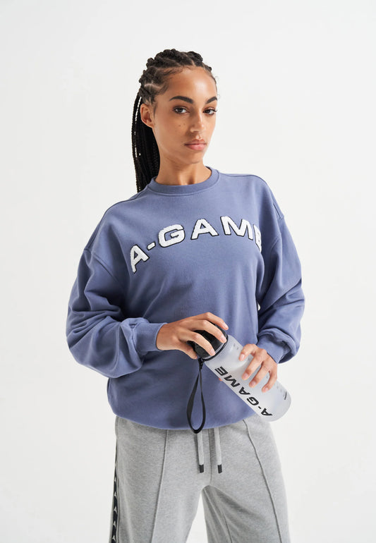 WOMENS A-GAME CHENILLE LOGO SWEATSHIRT - ELEMENTAL BLUE