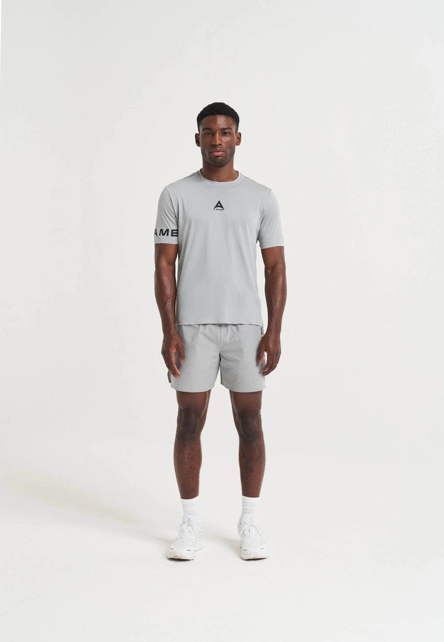 MENS A-GAME TRAINING SHORTS - STEEL GREY