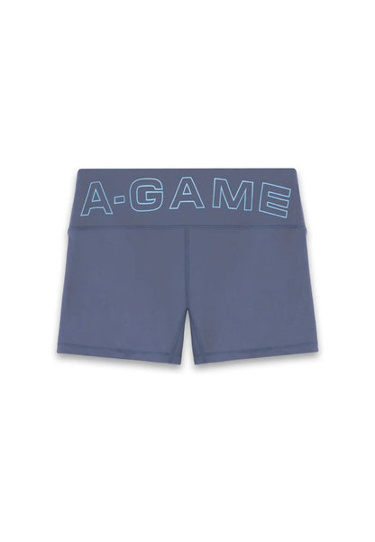 WOMENS A-GAME LOGO MINI TRAINING SHORTS - BLUE