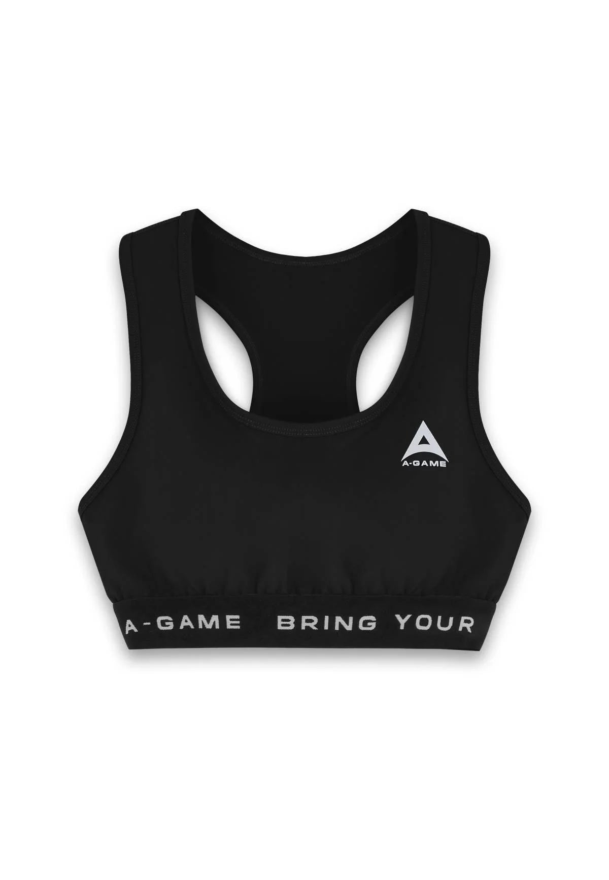 WOMENS A-GAME LOGO TRAINING BRA - BLACK