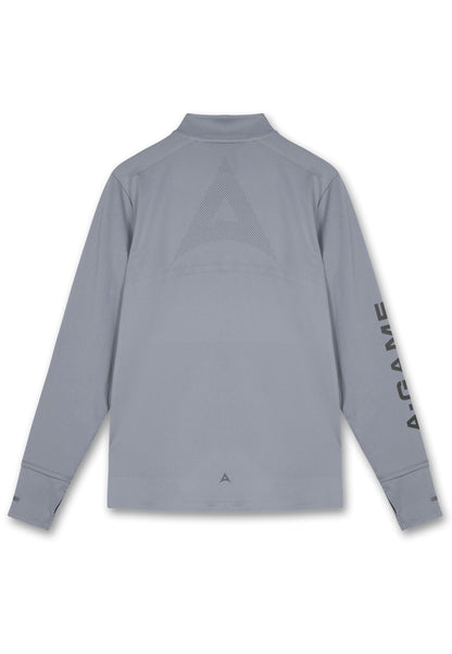 MENS A-GAME PERFORMANCE LONG SLEEVE TRAINING TOP - STEEL GREY