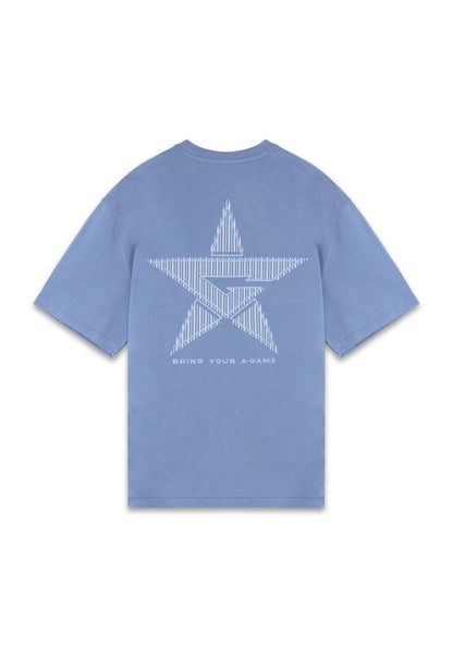 WOMENS A-GAME STAR GRAPHIC RELAXED T-SHIRT - ELEMENTAL BLUE