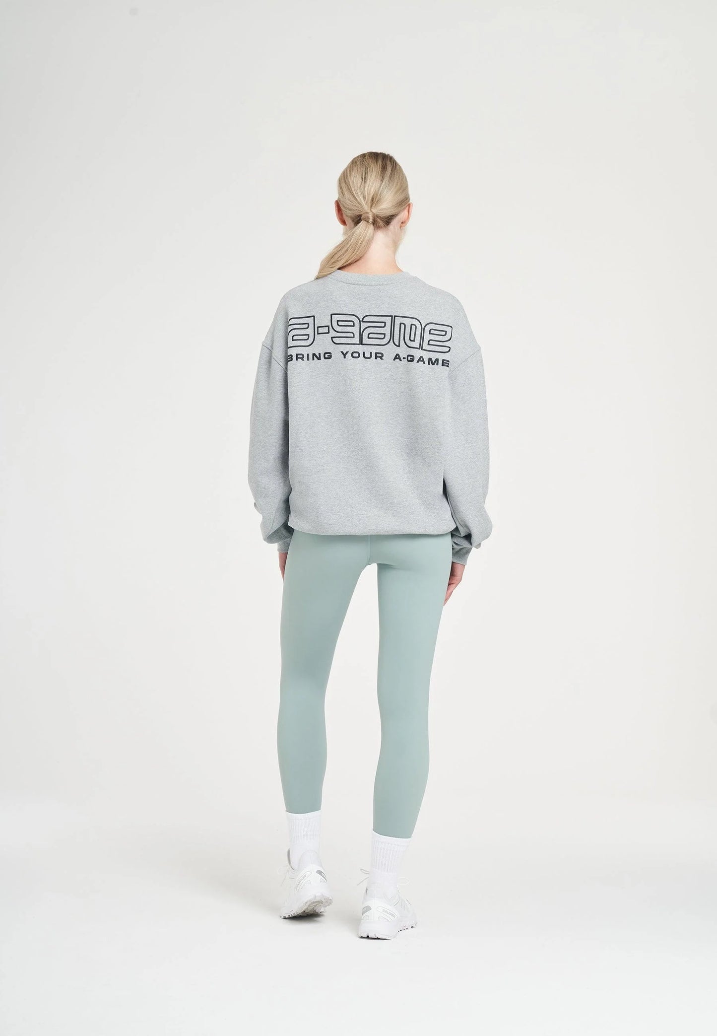 WOMENS ICON A-GAME LOGO GRAPHIC SWEATSHIRT - GREY MARL