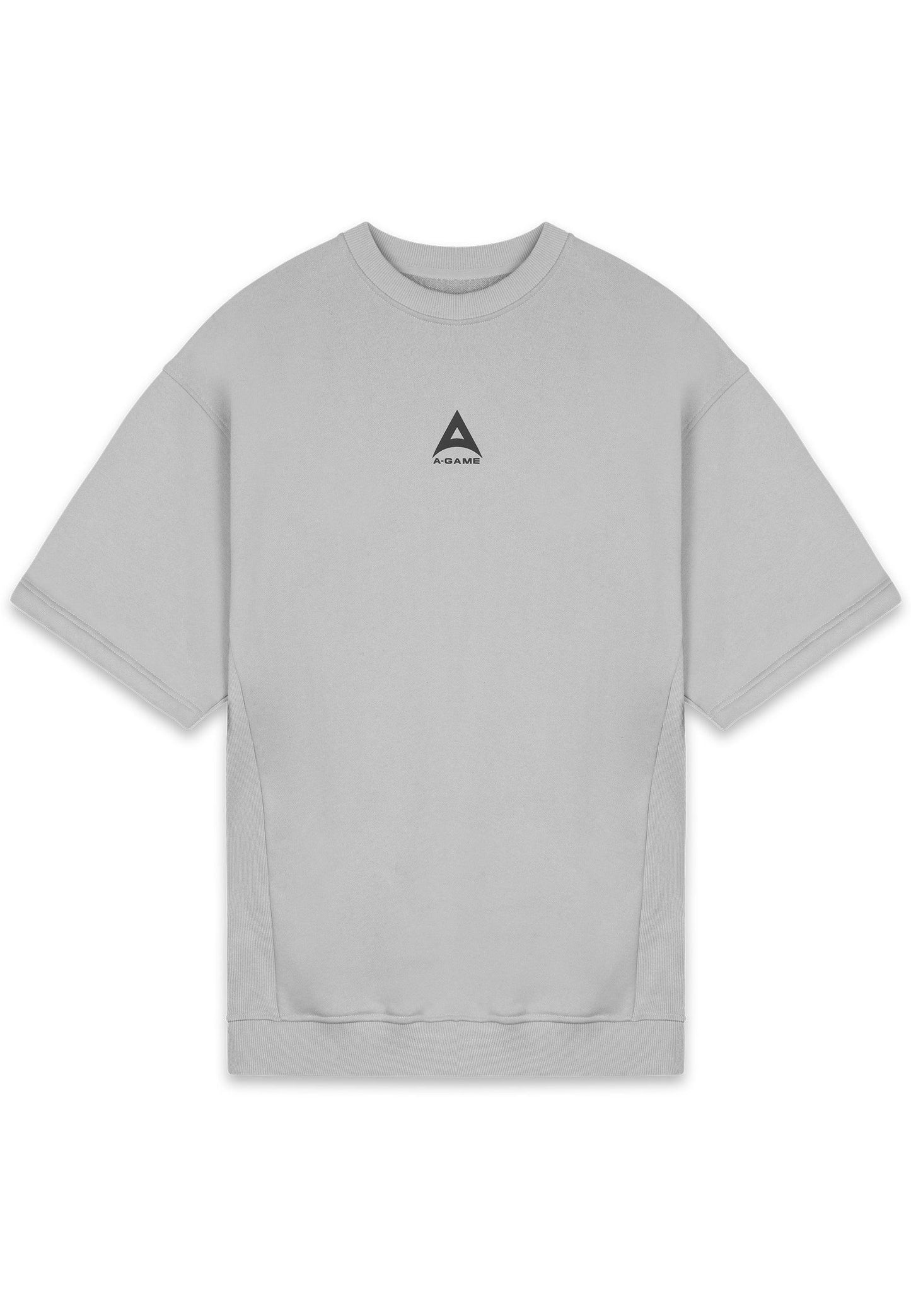 MENS A-GAME LOGO GRAPHIC SHORT SLEEVE SWEATSHIRT - STEEL GREY