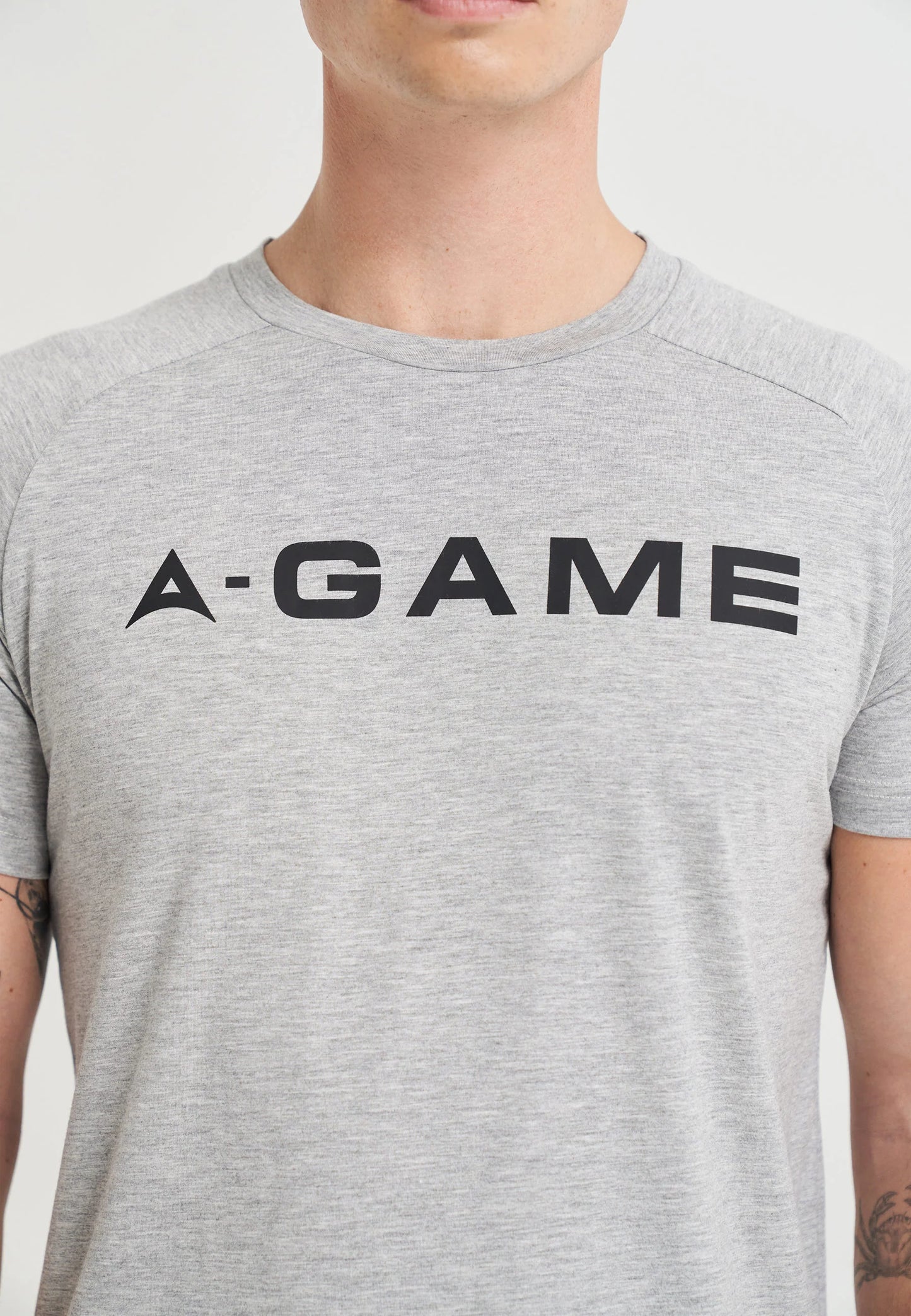 MENS BRING YOUR A-GAME GRAPHIC LOGO T-SHIRT - GREY MARL