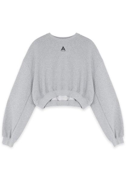 WOMENS BRING YOUR A-GAME CROPPED SWEATSHIRT - GREY MARL